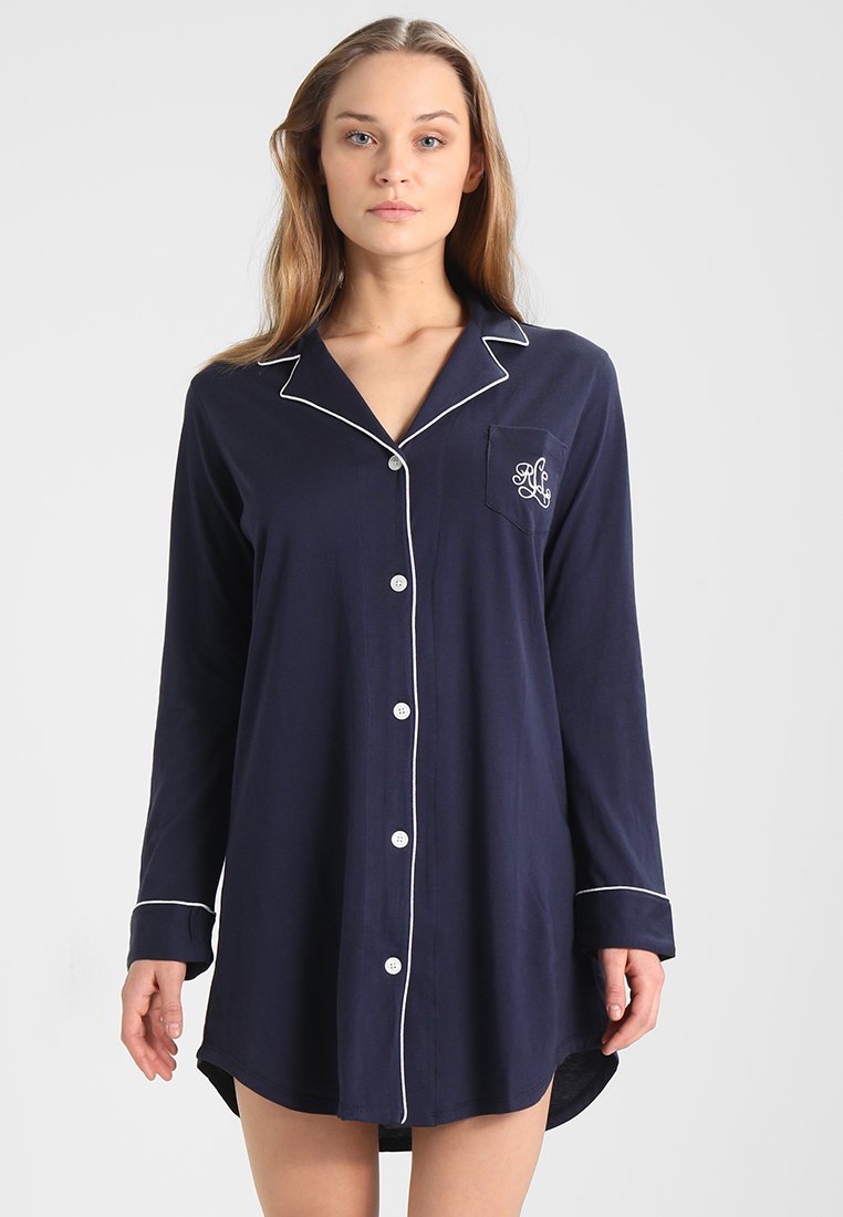 

Ночная рубашка CLASSIC NOTCH COLLAR SLEEPSHIRT Lauren Ralph Lauren, темно-синий