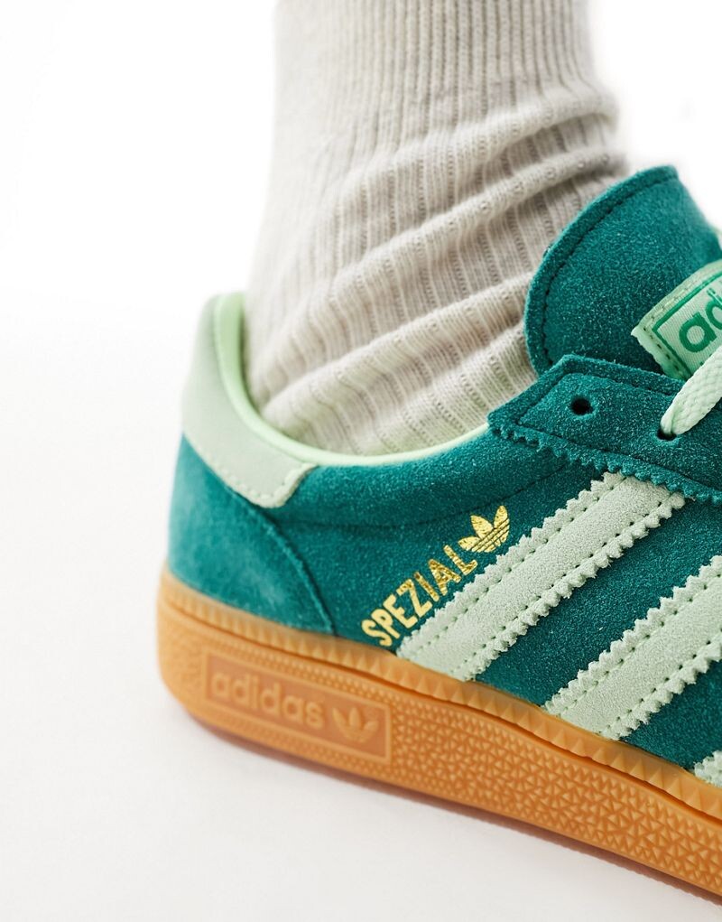 Зеленые кроссовки adidas Handball Spezial с резиновой подошвой — фото 4