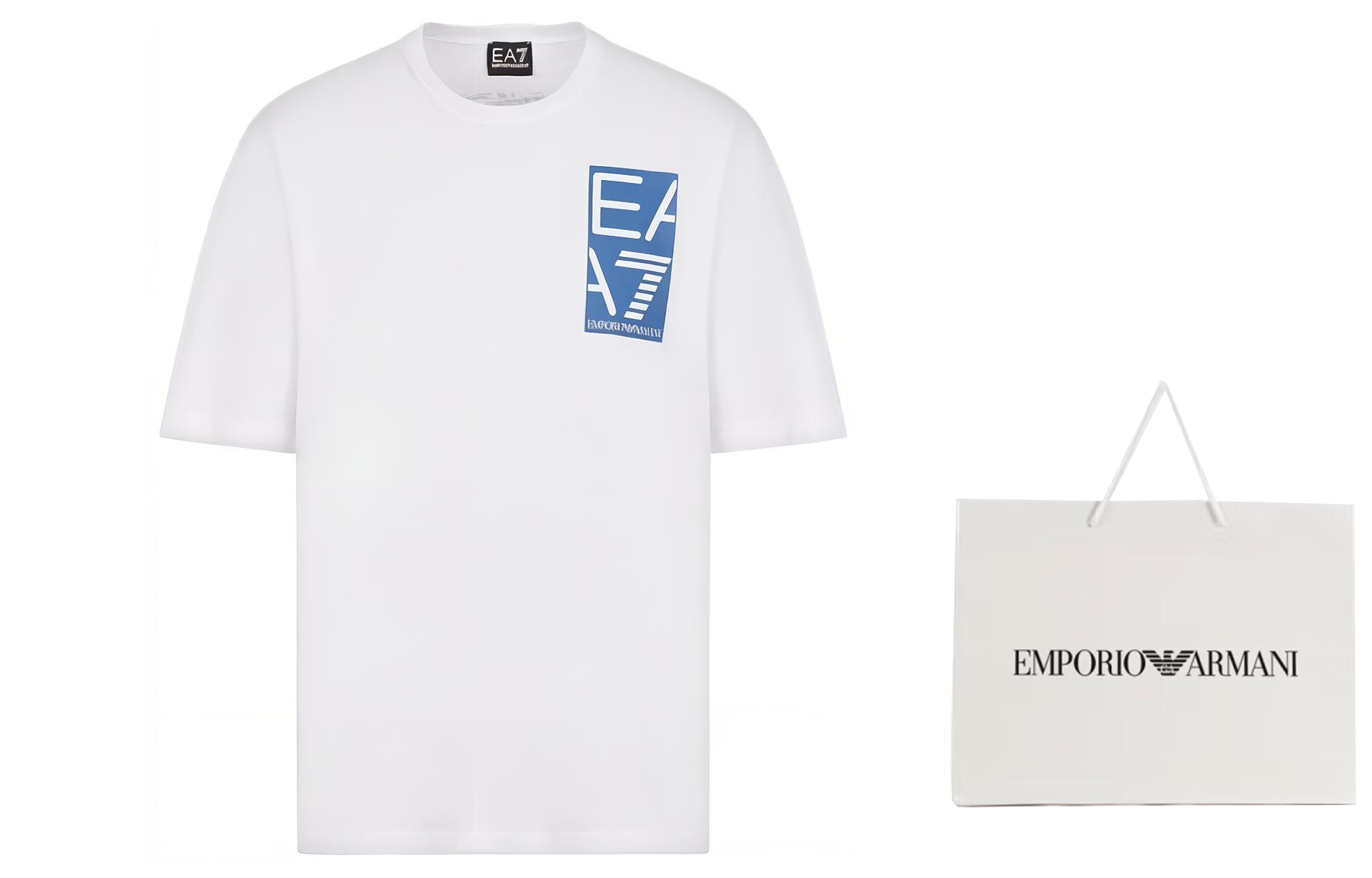 Футболка EA7 SS23 мужская белая EMPORIO ARMANI — фото 4