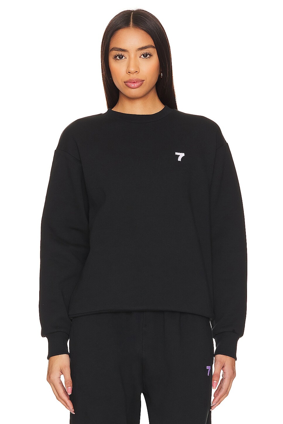 

Свитшот с круглым вырезом из органического материала 7 Days Active, черный
