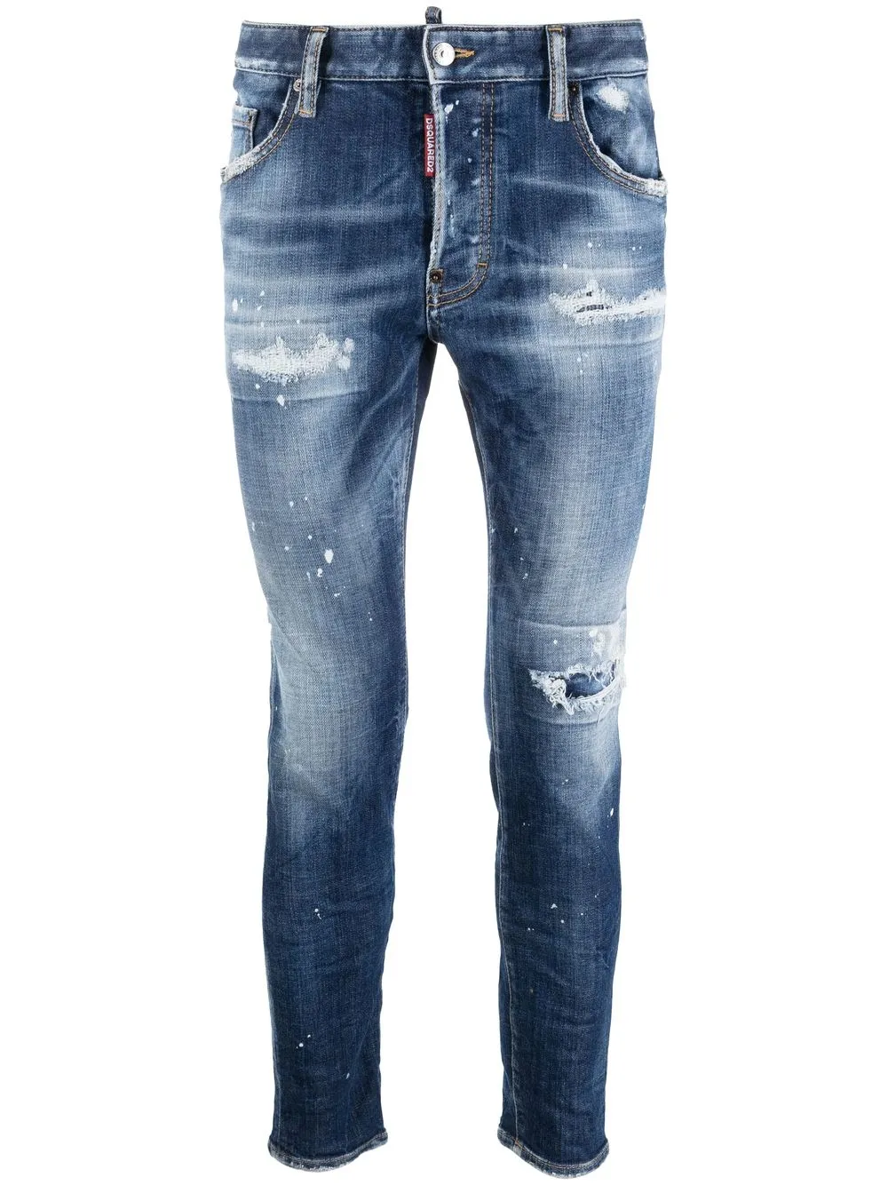 

1964 рваные узкие джинсы DSQUARED2, синий