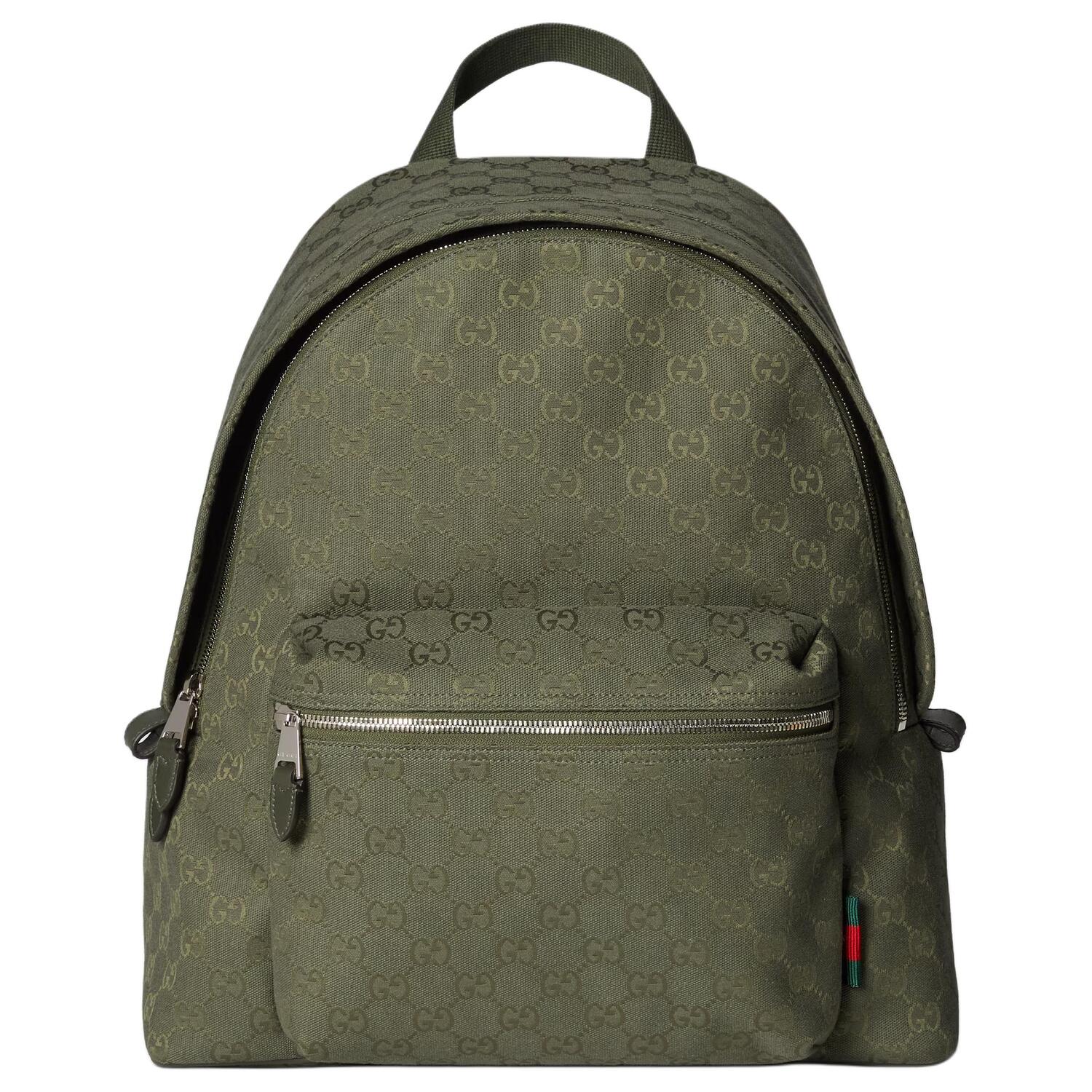 

GUCCI Холщовый рюкзак среднего размера мужской лесной зелёный