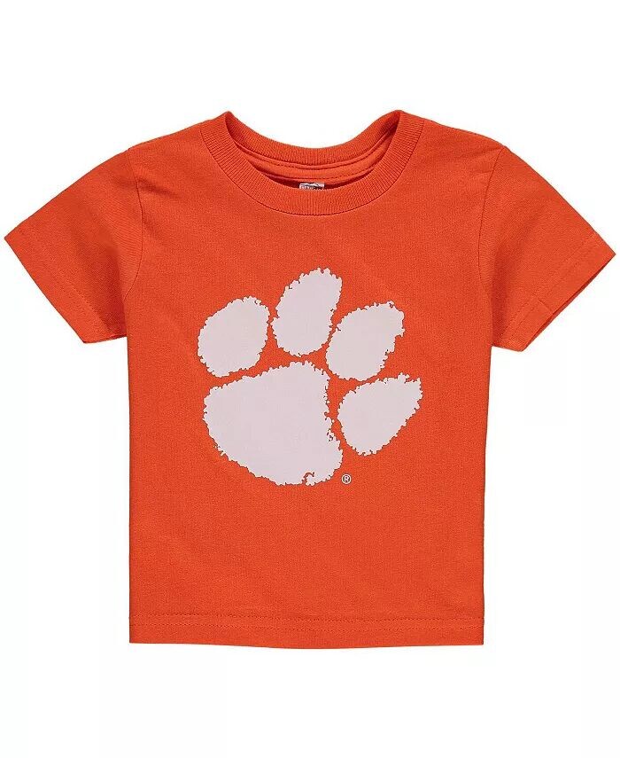 

Футболка унисекс оранжевого цвета с большим логотипом Clemson Tigers для малышей Two Feet Ahead