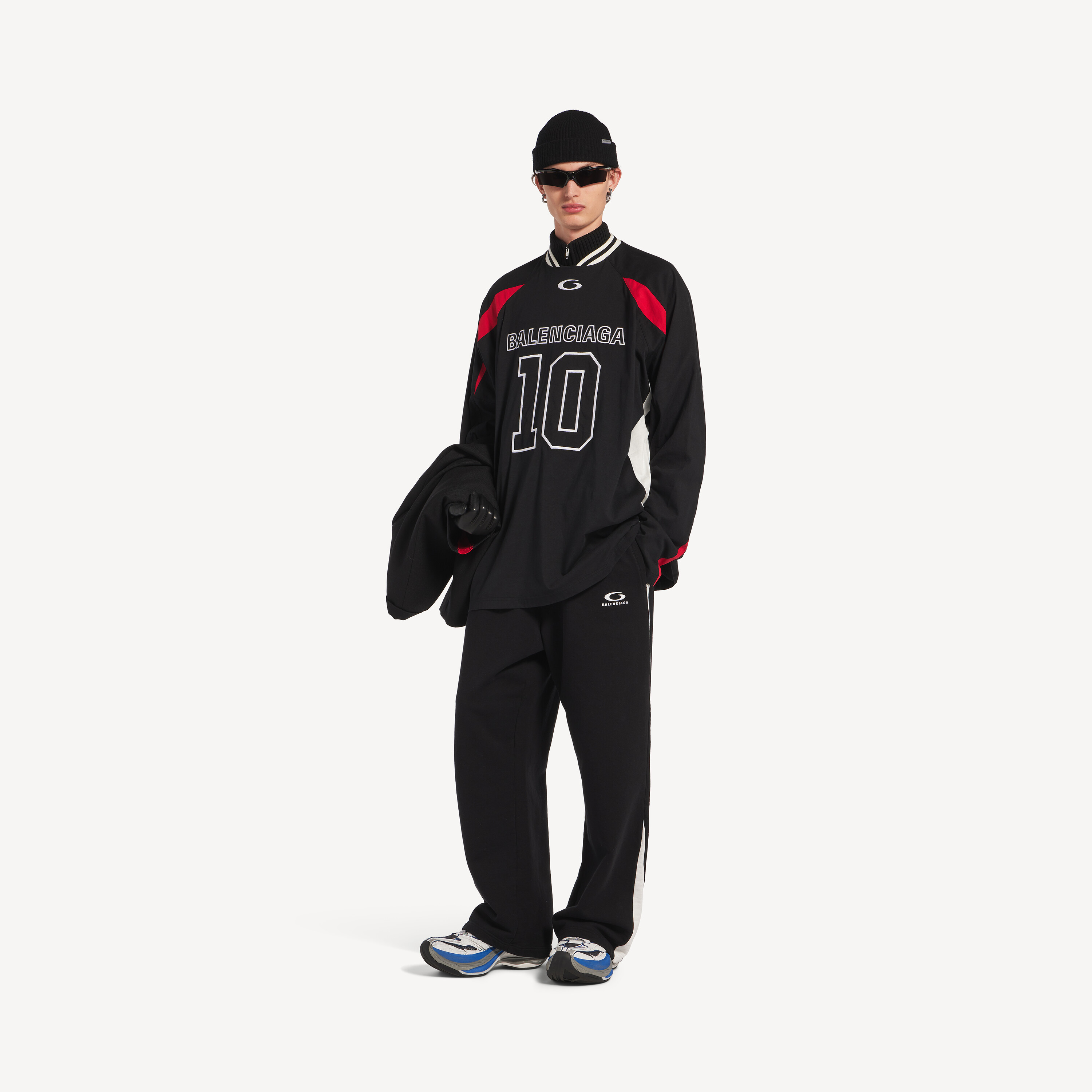 Лонгслив Balenciaga | Nba Collaboration Oversized, черный/красный/белый — фото 2