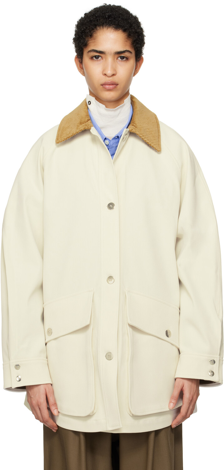 

Короткий тренчкот цвета Off-White Cordera