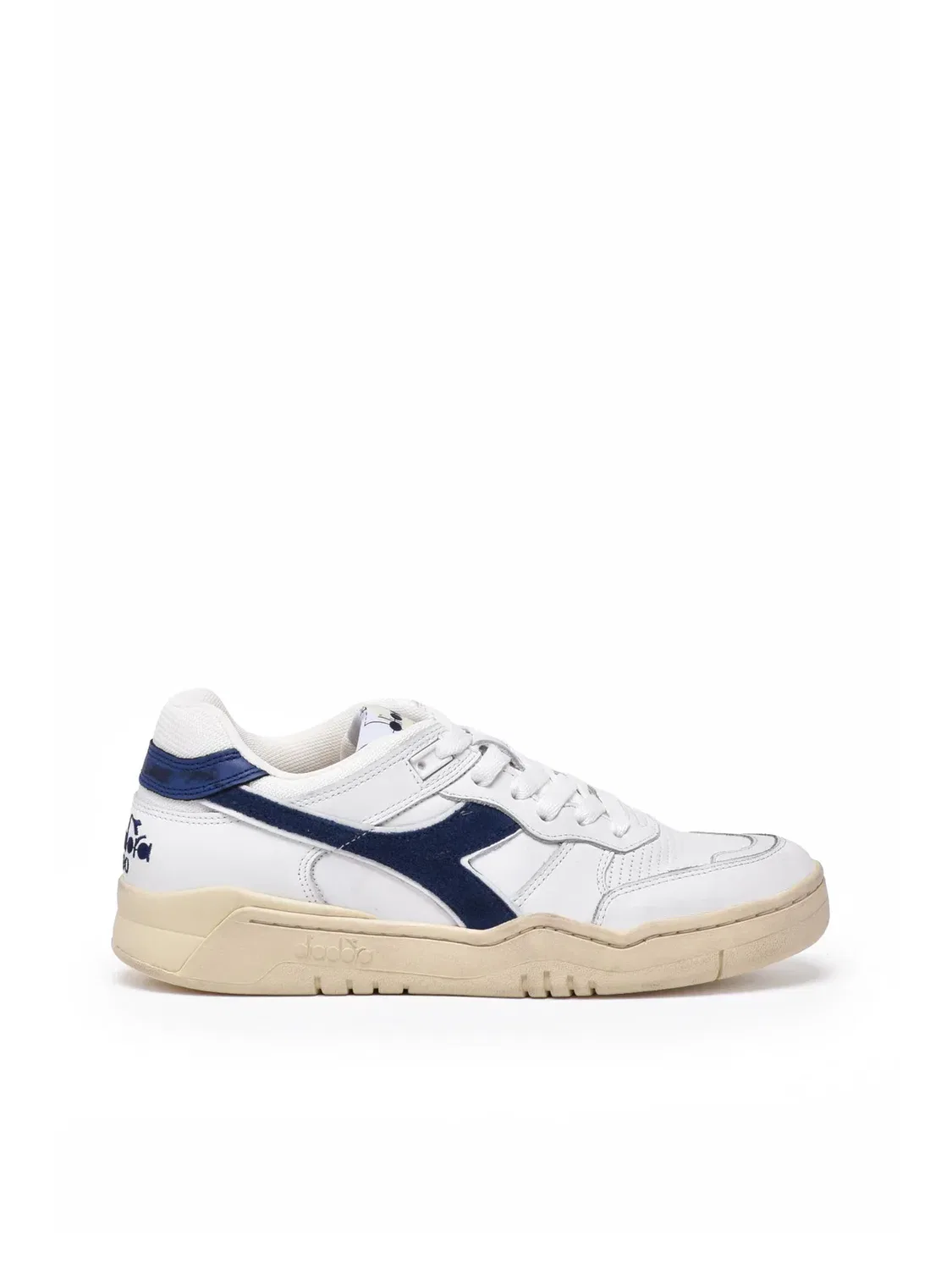 DIADORA HERITAGE Бело-голубые кожаные кроссовки B.560