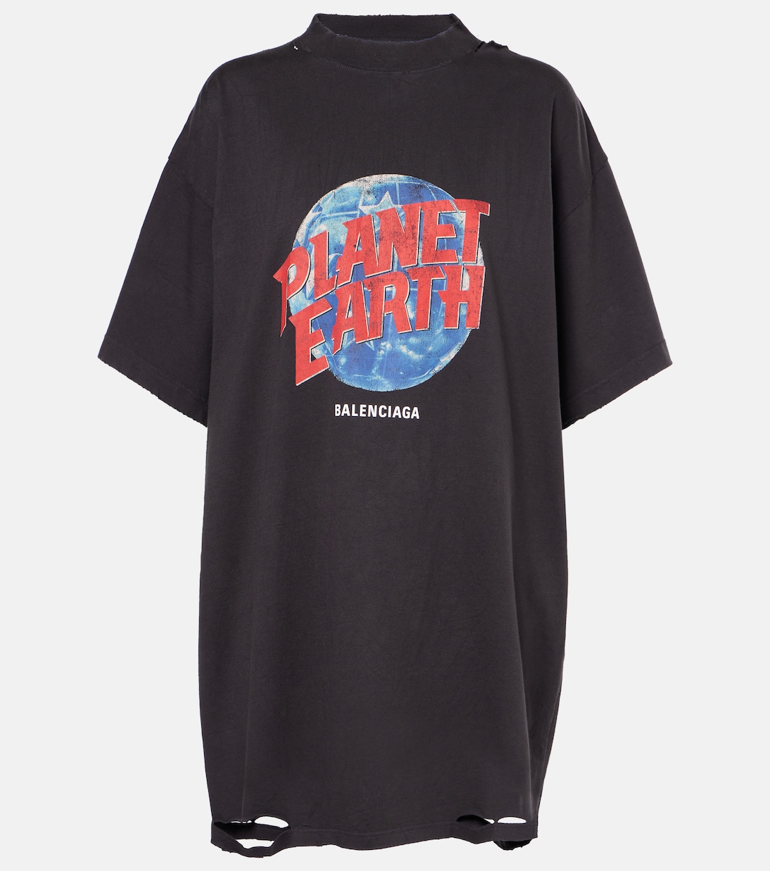 

Футболка из хлопкового джерси "Планета Земля" Balenciaga, Washed Black
