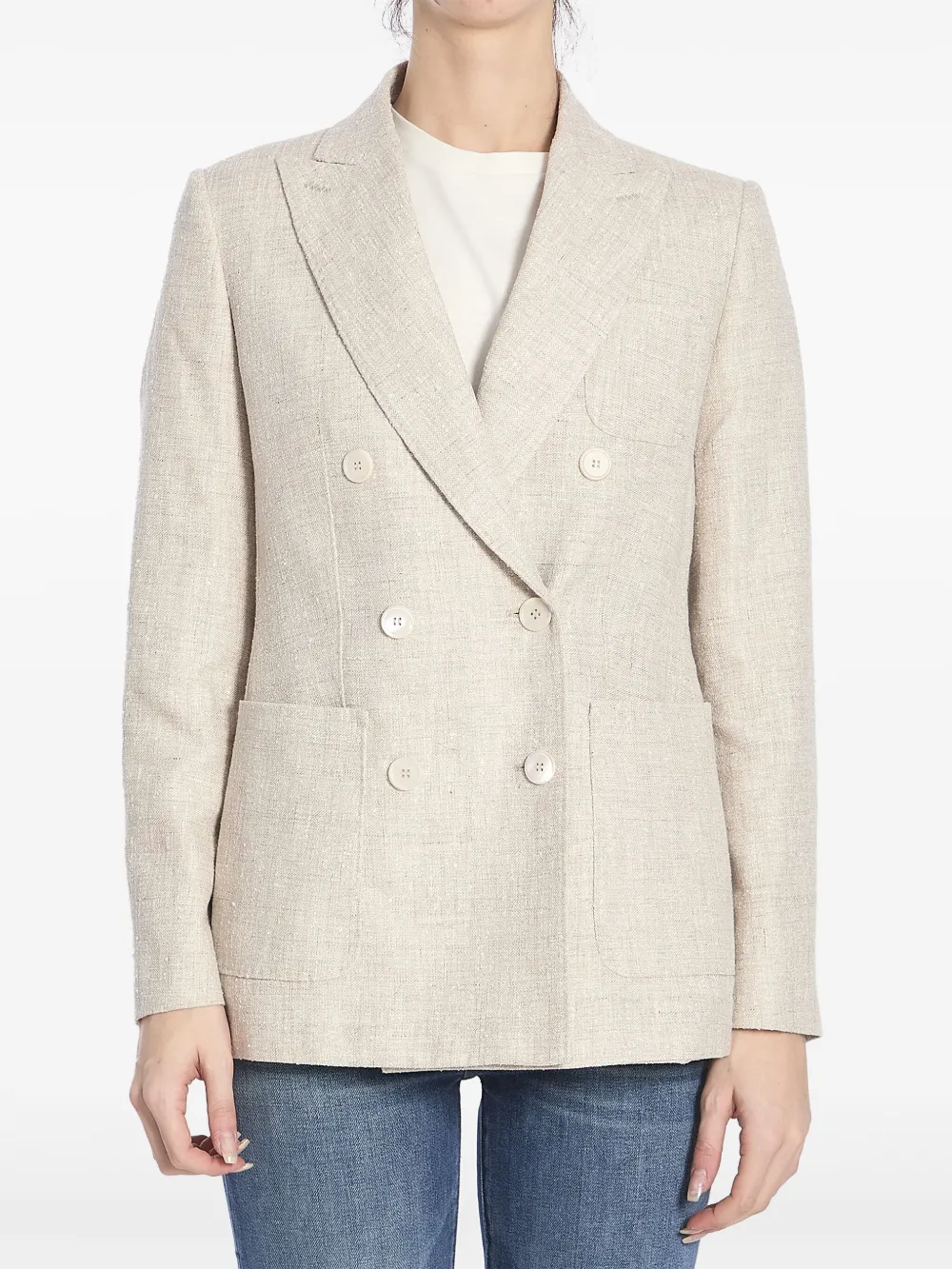 

Двубортный пиджак MAX MARA, нейтральный