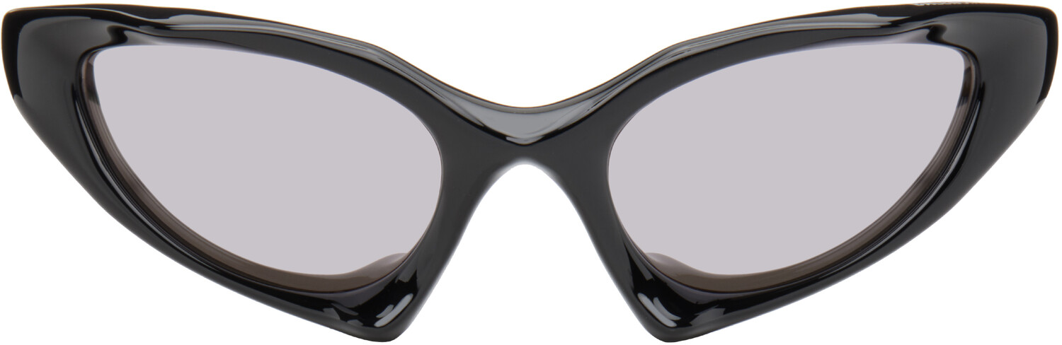 

Черные солнцезащитные очки Runner Cat Balenciaga, Black/Black/Silver