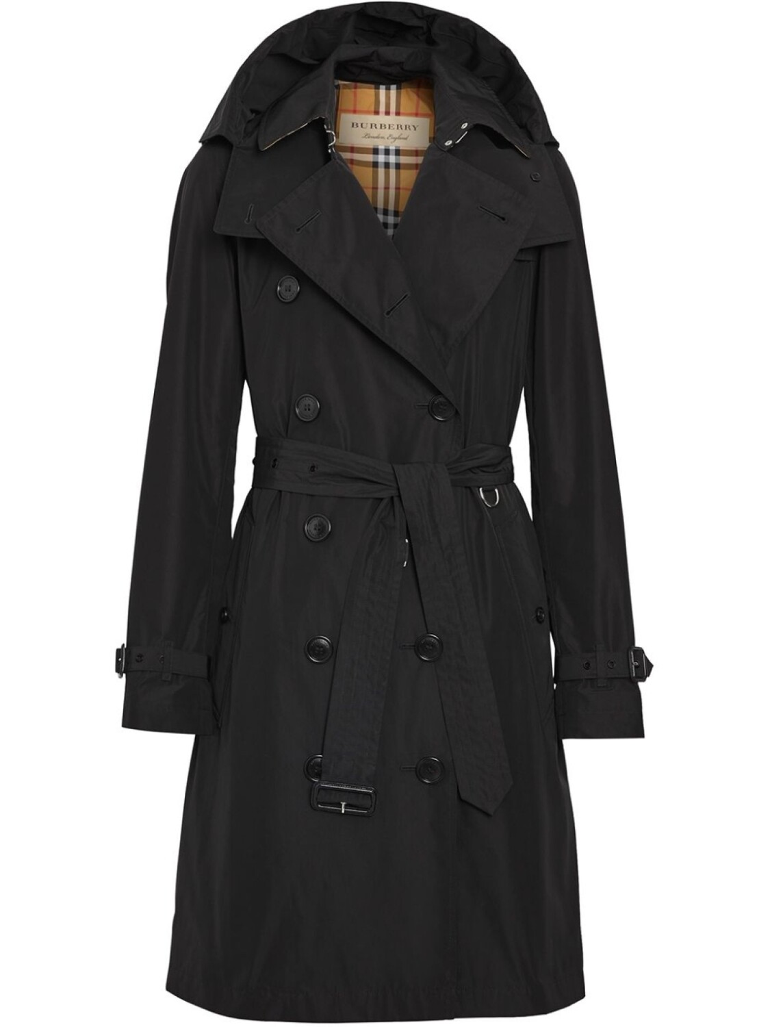 

Burberry тренч со съемным капюшоном, черный