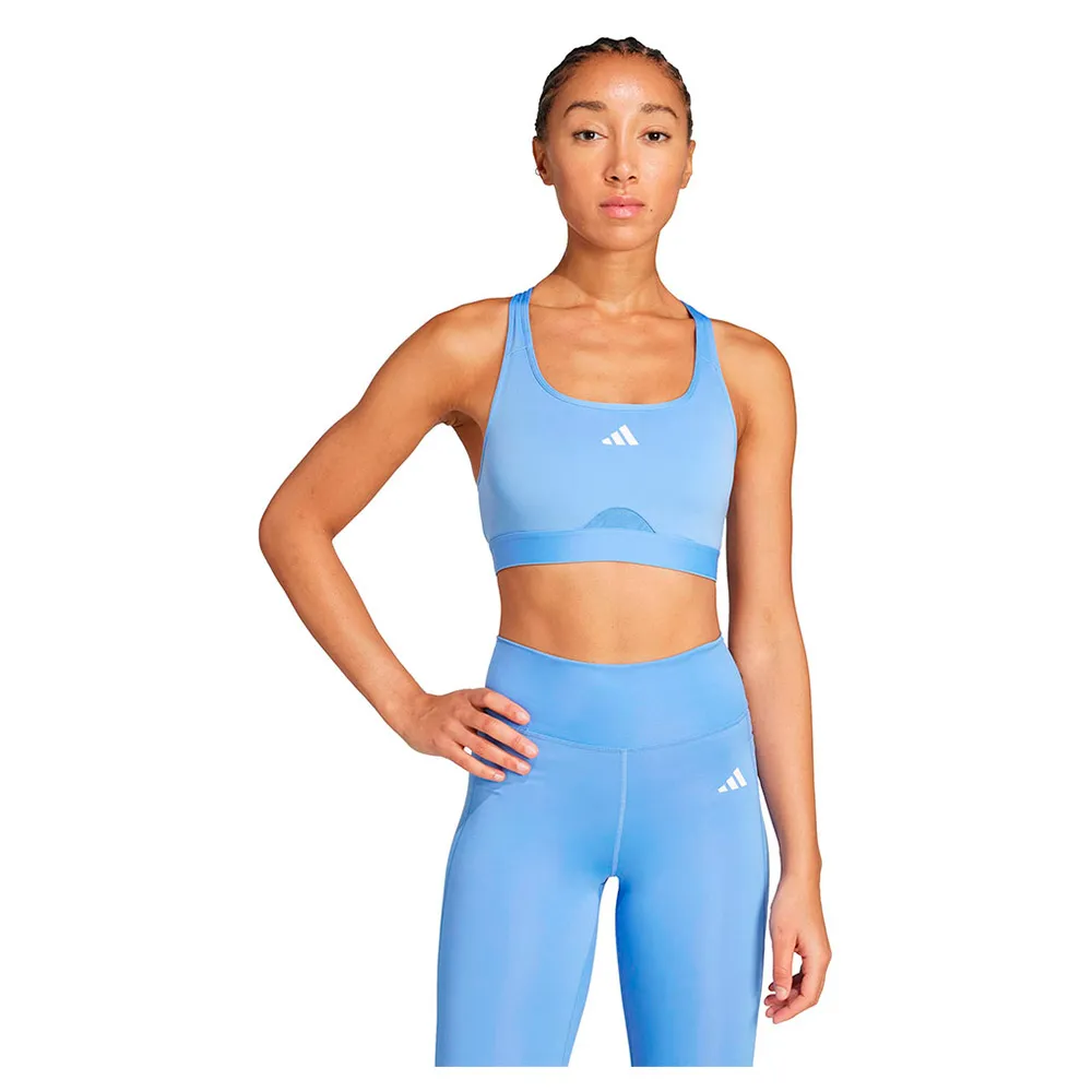 

Спортивный бюстгальтер adidas Powerreact Training Medium Impact Sports Bra, синий