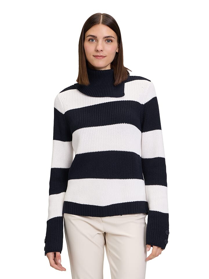 

Пуловер Betty Barclay Rollkragenpullover, цвет Dunkelblau/Creme