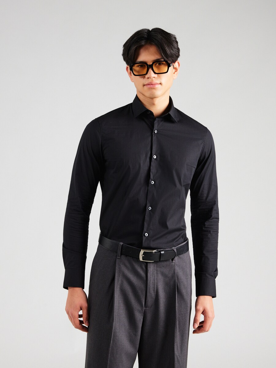 Рубашка делового кроя Slim Fit Calvin Klein ESNTL, черный — фото 3