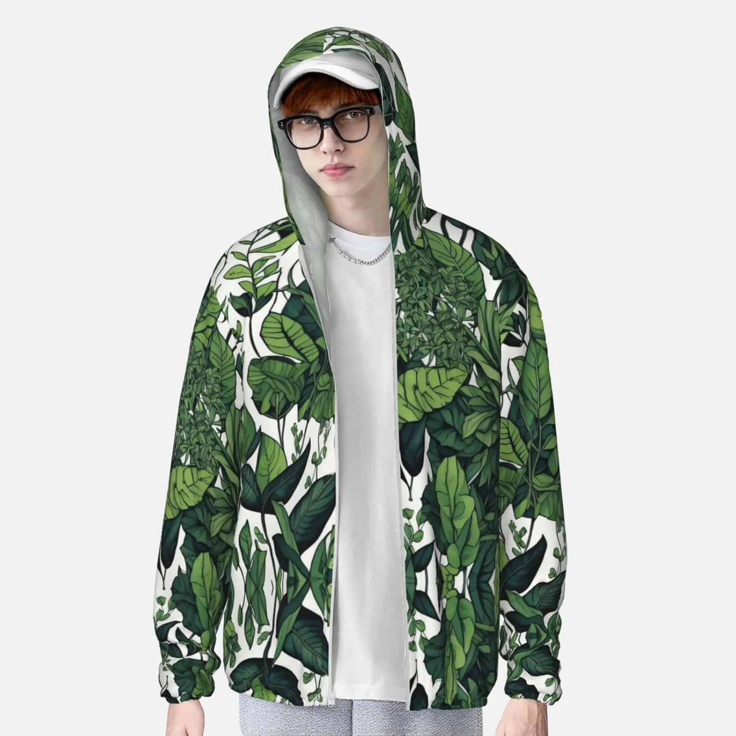Толстовка с защитой от солнца Plants Botany Art, легкая спортивная с длинными рукавами и молнией — фото 2