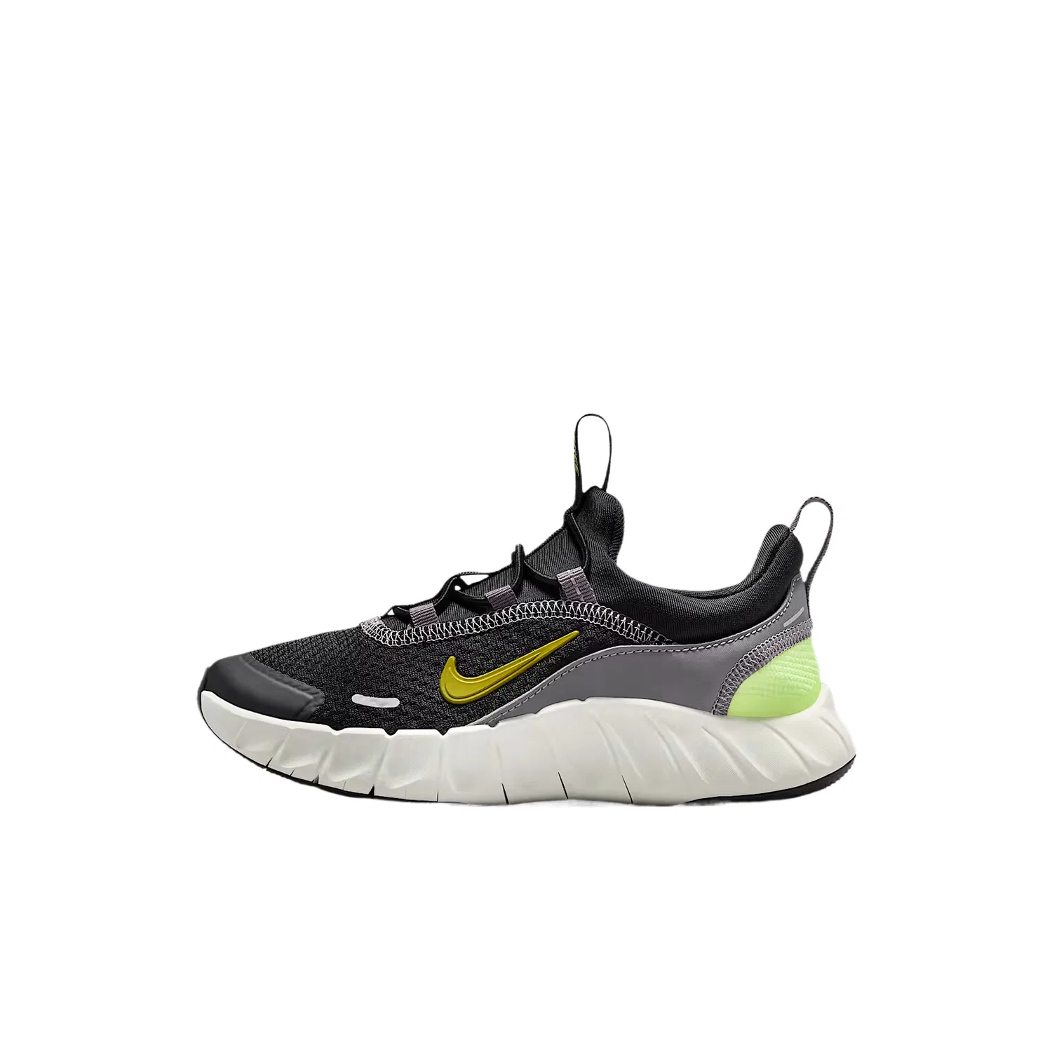 Детские беговые кроссовки Mesh Rebound Breathable Low top Nike, Black/Tip Gray Black/Fluorescent Ice Yellow/Quartz Saffron Multicolor