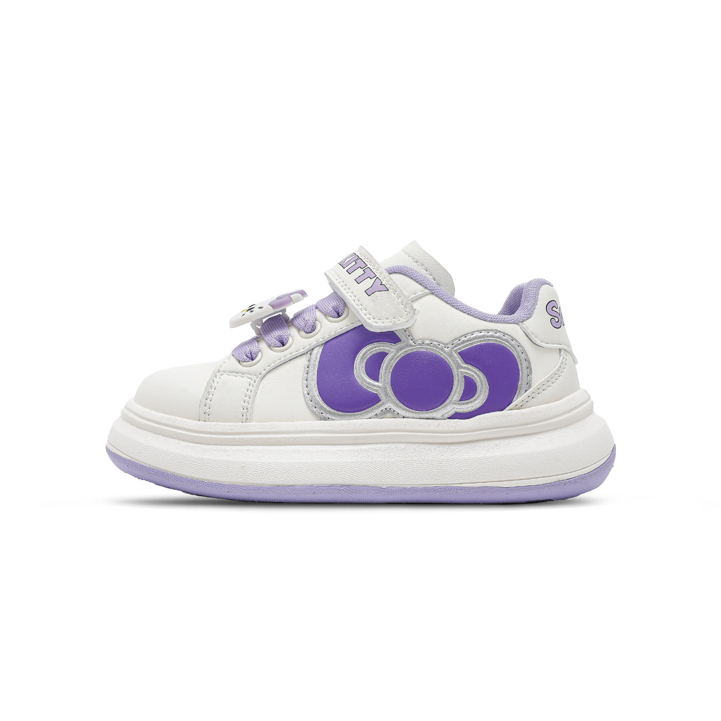 

Hello Kitty x Synthetic Leather Slip Resistant Cushioning Abrasion Resistant Low top Casual Shoes Kids' Sanrio, фиолетовый