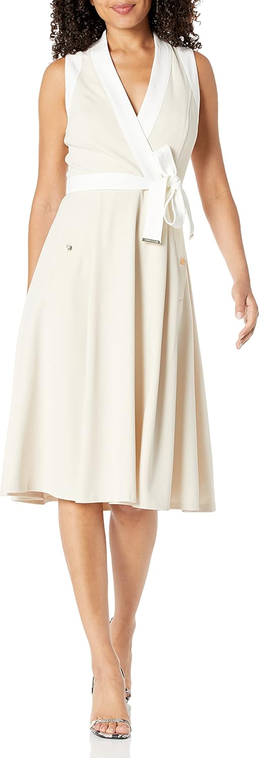 

Tommy Hilfiger Женское платье, облегающая и расклешенная юбка, Parchment/Ivory