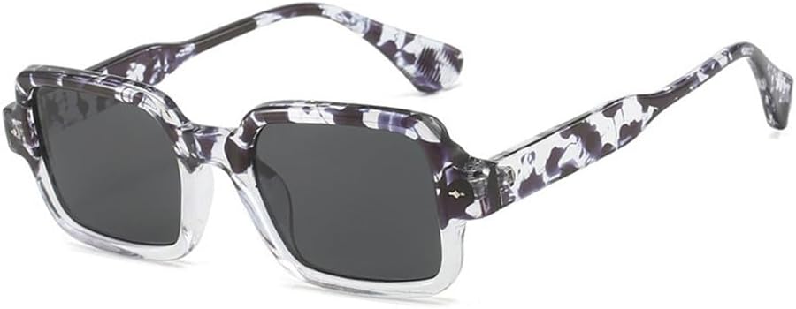 

Солнцезащитные очки UV400 для мужчин и женщин | Оправа с прозрачными линзами и двухцветными заклепками | Для вождения и занятий спортом на открытом воздухе generic, Pattern Clear Gray