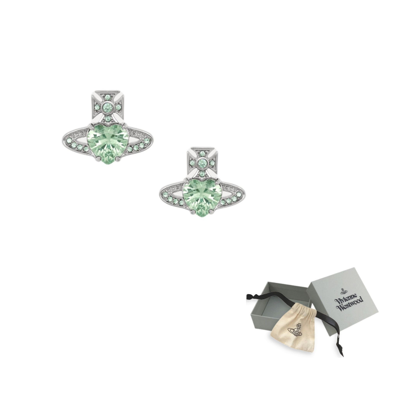 

Серьги Ariella heart orb Vivienne Westwood, серебро/зеленый