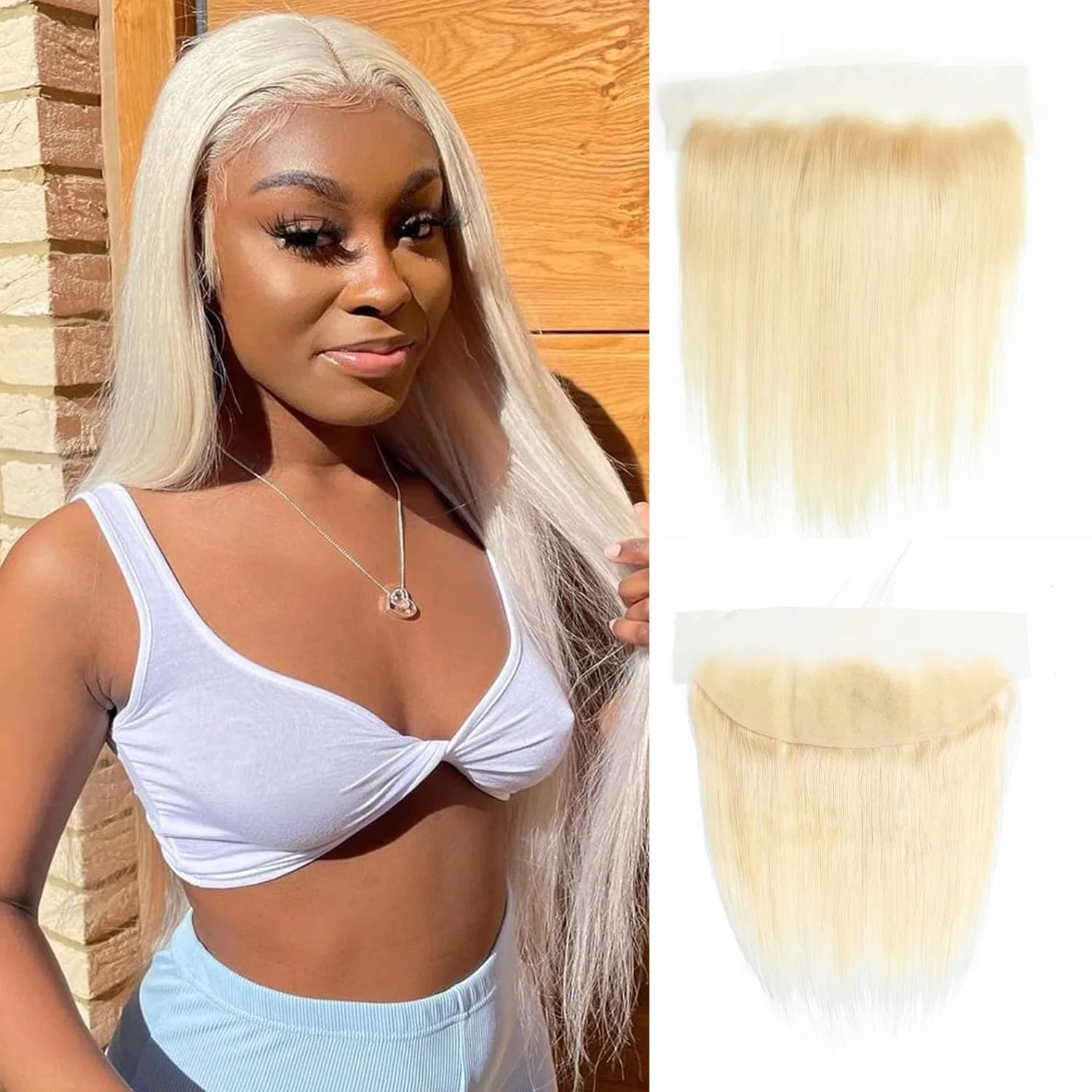 Блондинистый фронтальный парик 13x4 Lace Frontal из бразильских волос Arenshxc