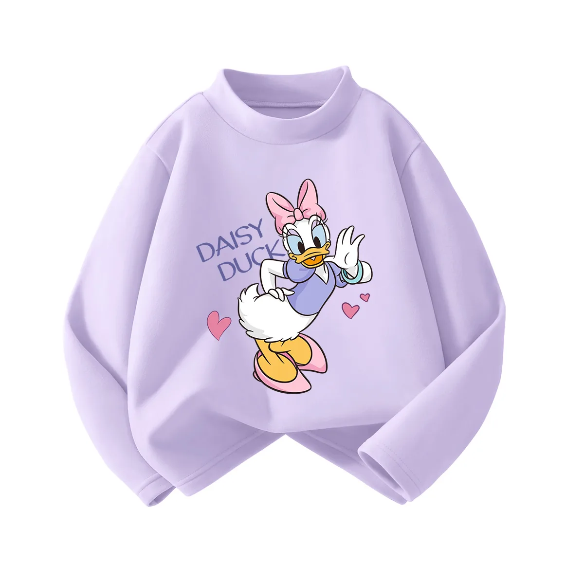 Детская футболка с полуводолазкой утепленная Disney, GT Cute Duck Taro Purple