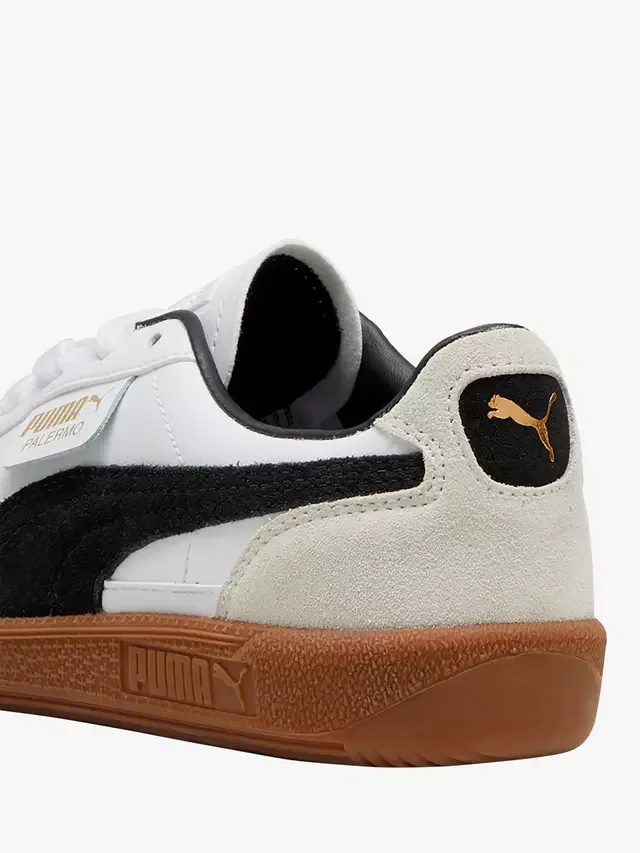 Детские кроссовки Palermo из смешанной кожи, белые/разноцветные PUMA — фото 3