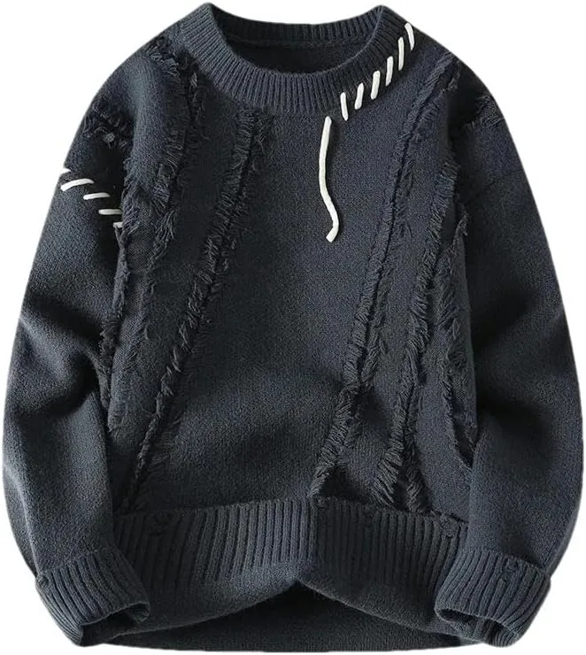 

Теплый мужской свитер O-Neck в стиле корейского стритвира GaoLeAve