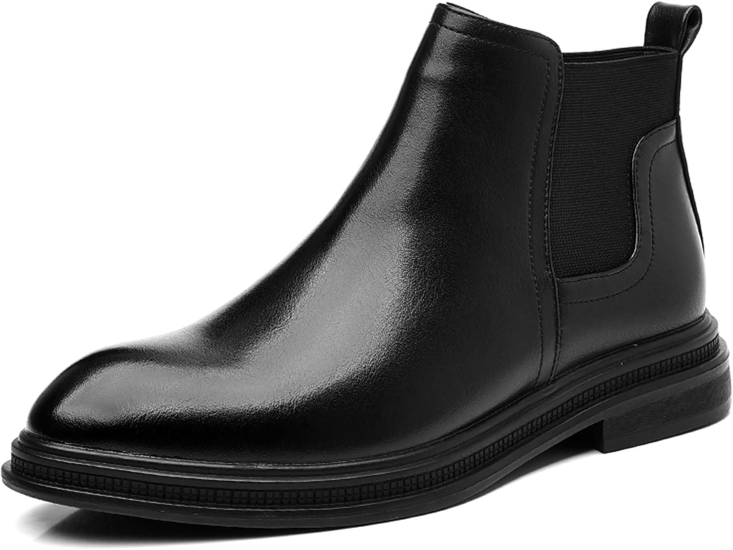

Мужские ботинки челси, городские, деловые, повседневные, формальные, противоскользящие, для ходьбы, вождения, офисной униформы, банкетов, свадеб, костюмов, платьев, высокие кожаные ботинки Generic, черный