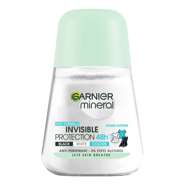 

Минеральный невидимый дезодорант-шарик с защитой 48 часов Garnier, 50 мл