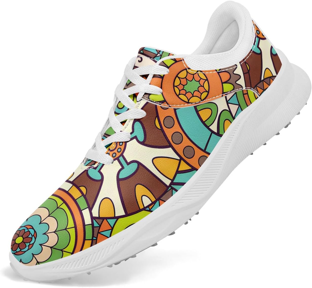 

Мужские и женские модные гольф-туфли с принтом мандалы, яркие, дышащие, без шипов, стильные, удобные, на шнуровке, кроссовки для гольфа Coolcustomize, белый/черный/синий/оранжевый/коричневый