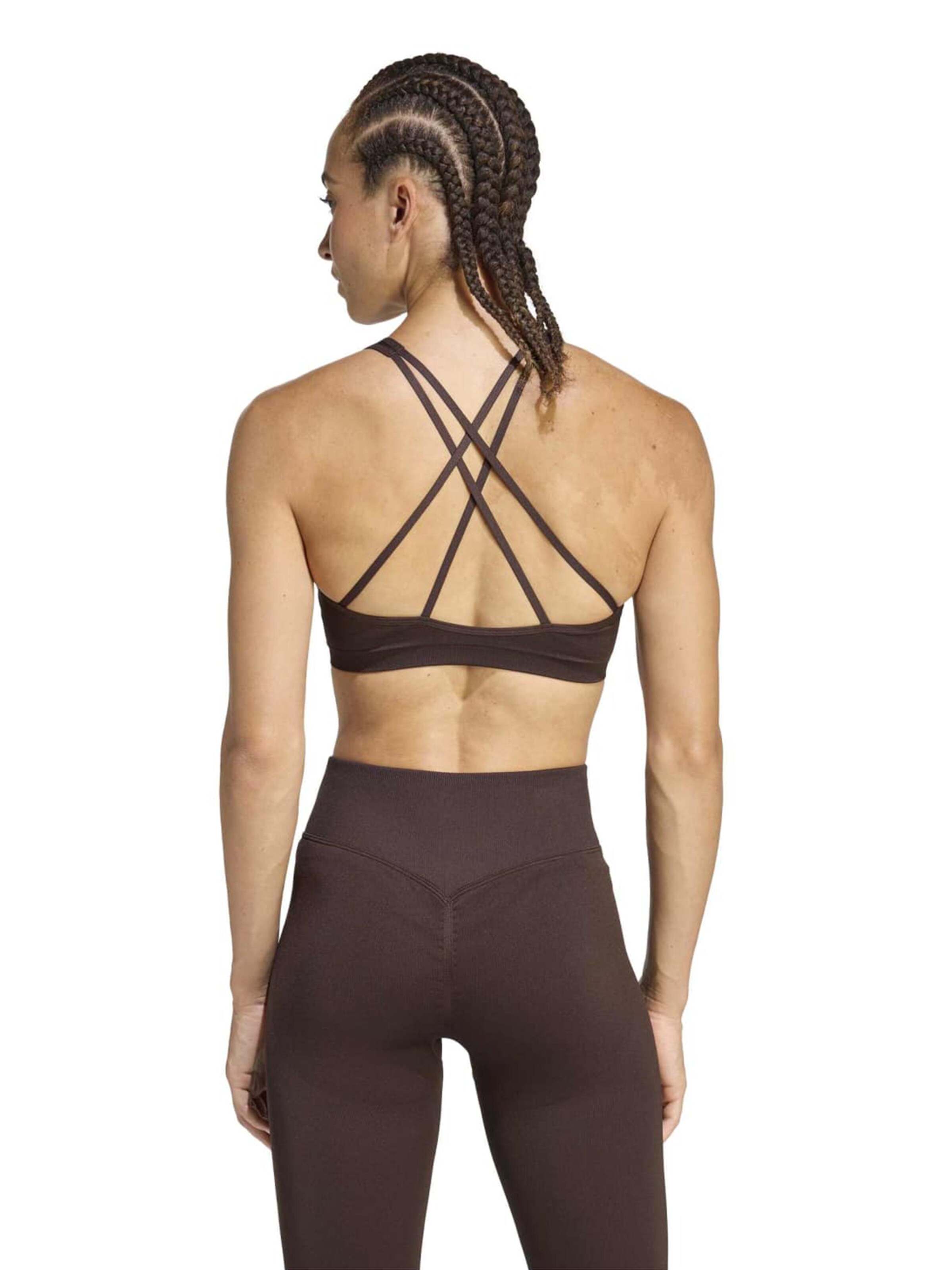 Adidas Performance Спортивный бюстгальтер-бралетт 'Essentials' в цвете Chocolate — фото 4