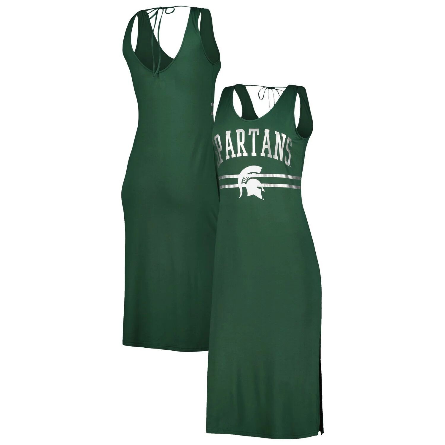 

Женское платье макси G-III 4Her by Carl Banks Green Michigan State Spartans Training с v-образным вырезом G-III