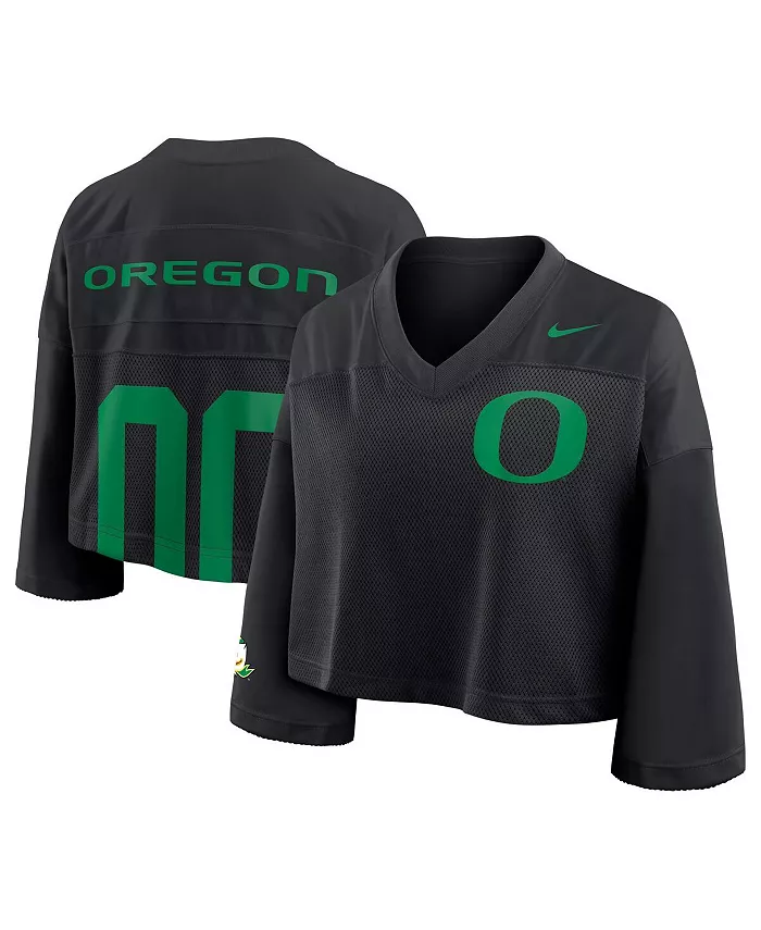 

Женская черная укороченная сетчатая майка Oregon Ducks Nike