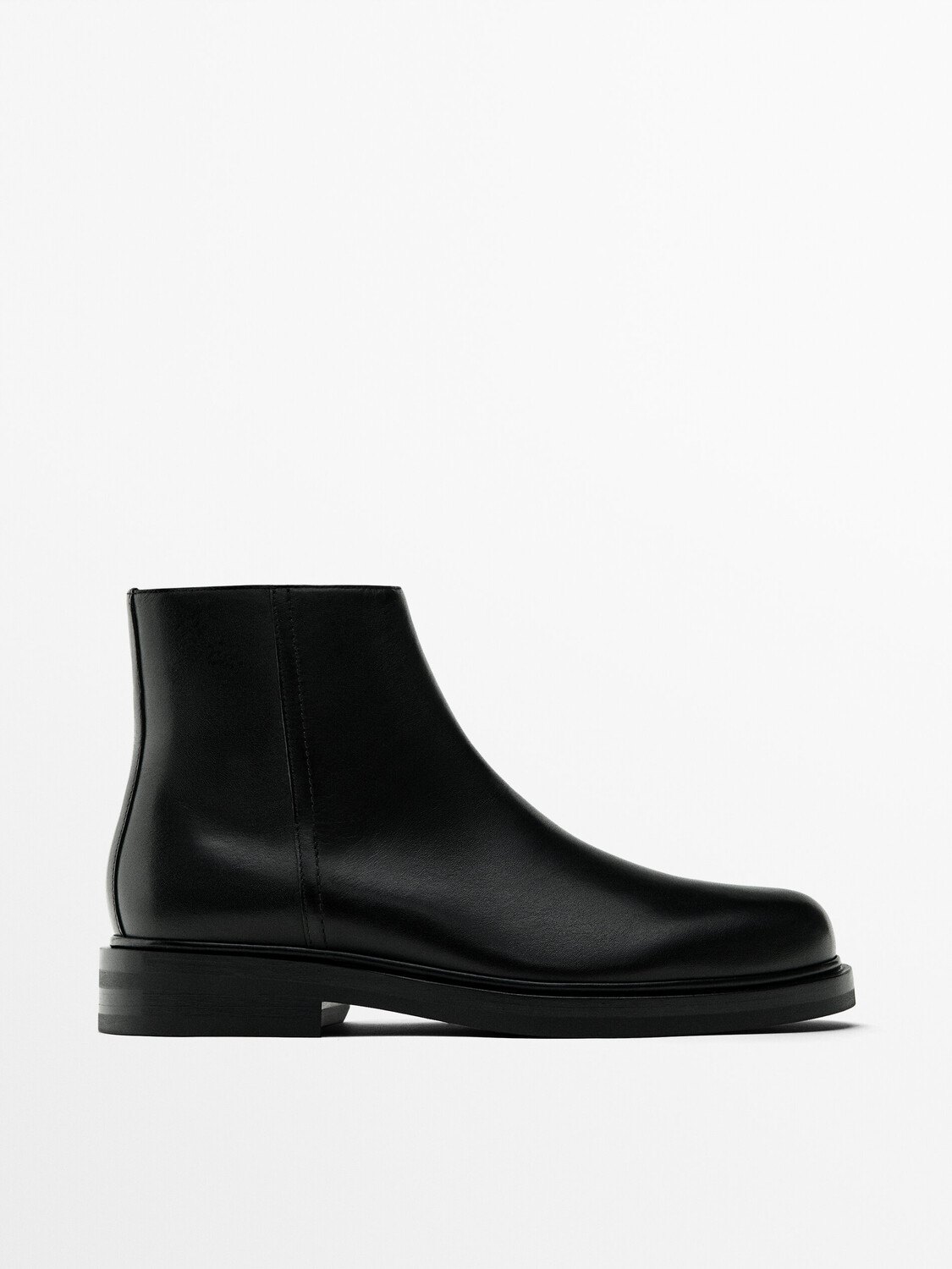 

Кожаные ботинки Massimo Dutti, черный