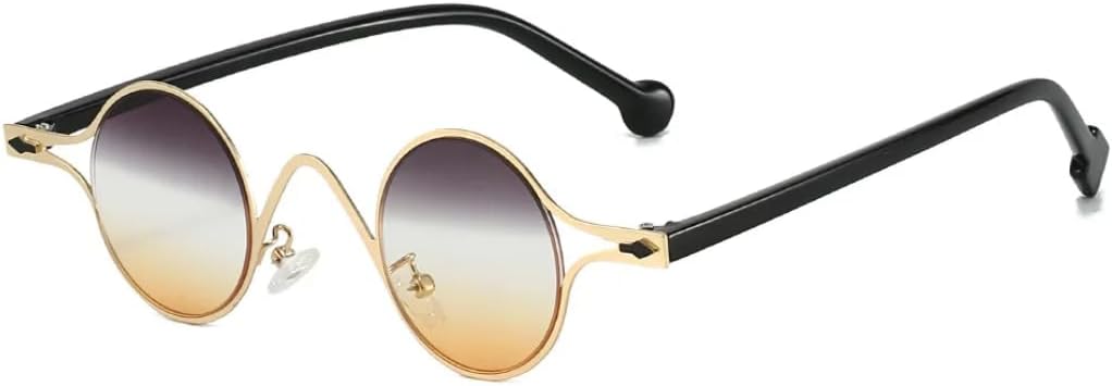 

Ретро овальные солнцезащитные очки для женщин с градиентным переходом цвета, роскошные модные, с металлической оправой, заклепками, для защиты от солнца на открытом воздухе UATXTAU, Golden Grey Yellow