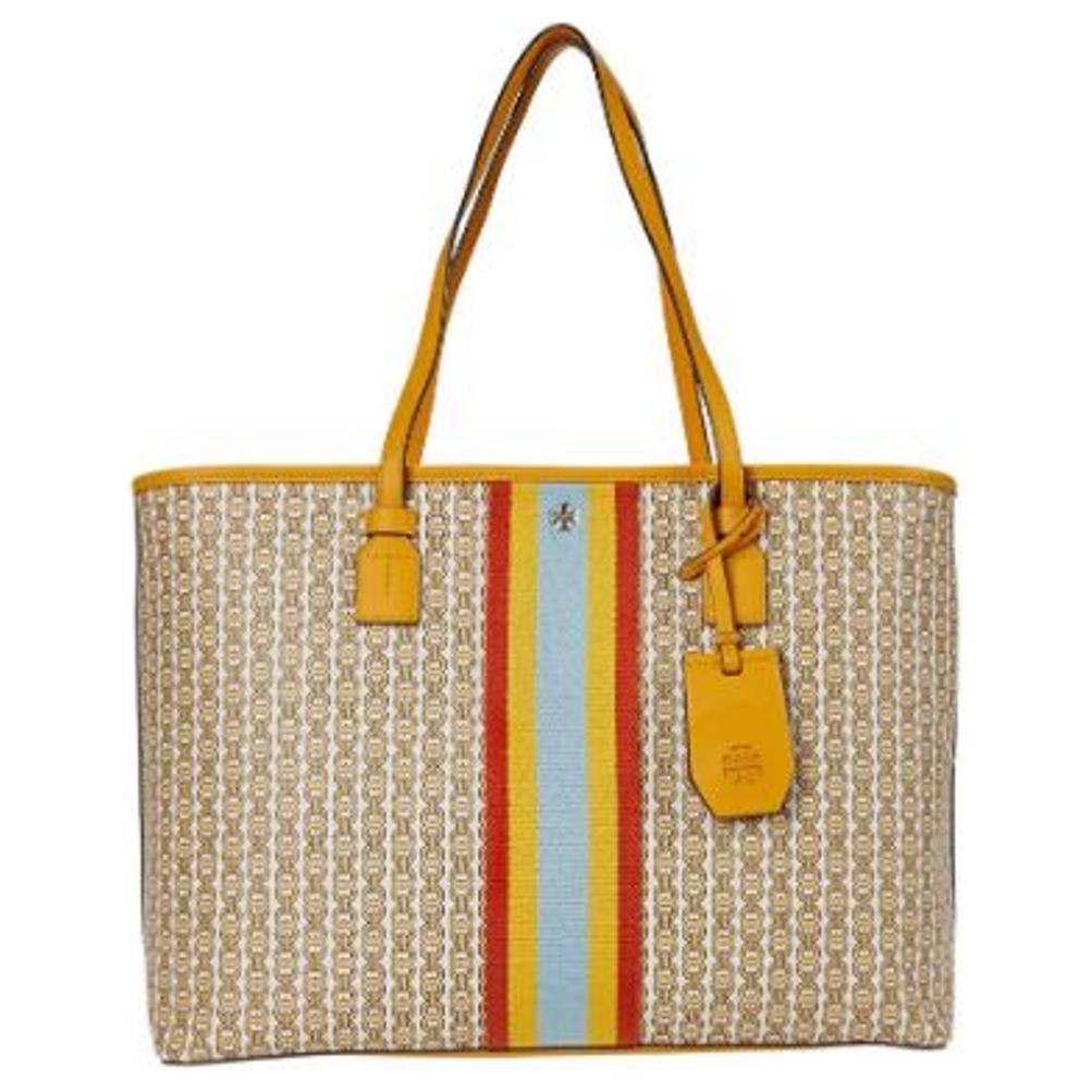 

TORY BURCH Сумка-шоппер Gemini Link из холщовой ткани с покрытием, женская, желтая