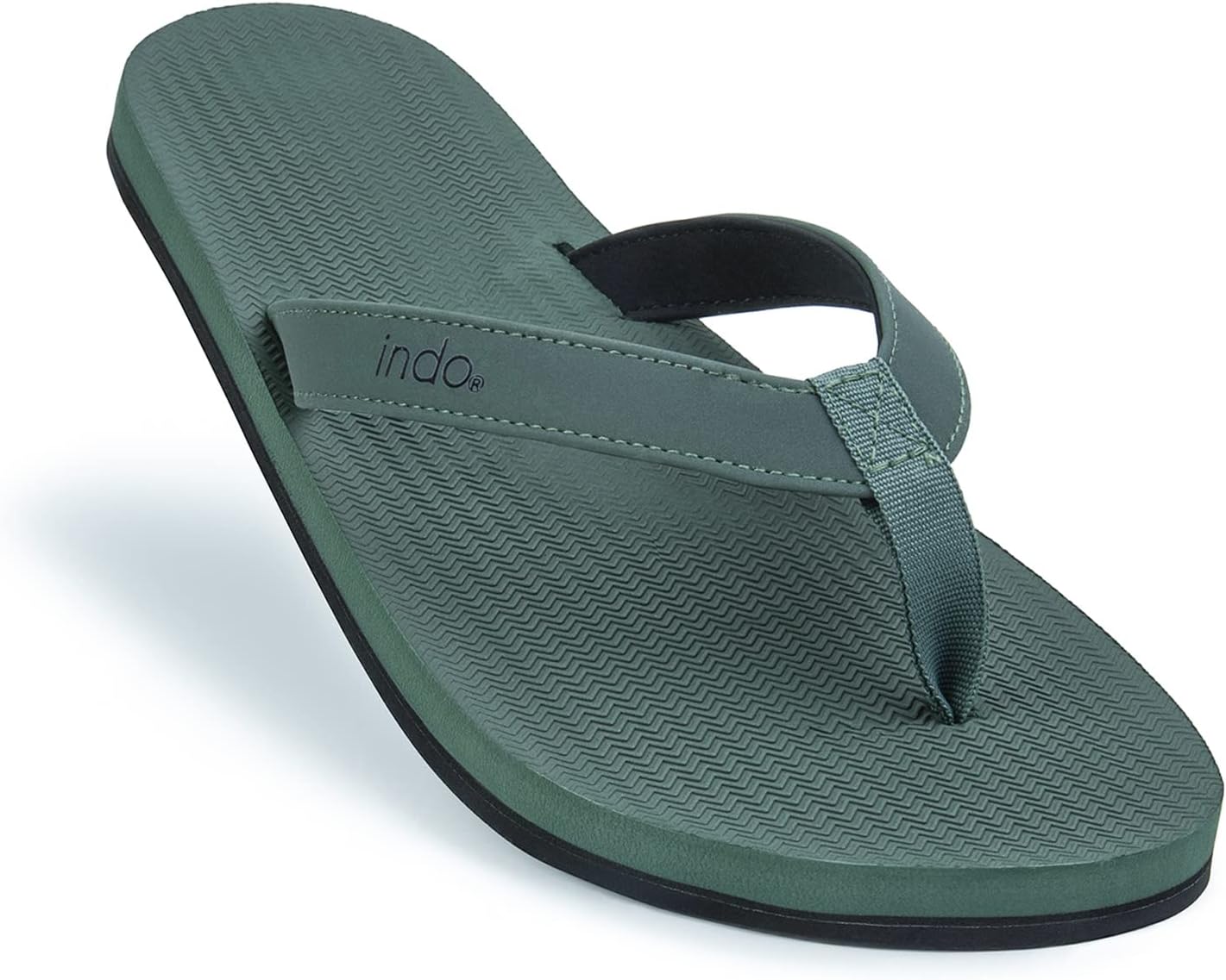 

Мужские веганские вьетнамки Indosole ESSNTLS для любой поверхности, подошва из переработанных шин, поддержка свода стопы из натурального резинового материала, противоскользящая стелька, удобная водонепроницаемая лямка ENVRO, Leaf