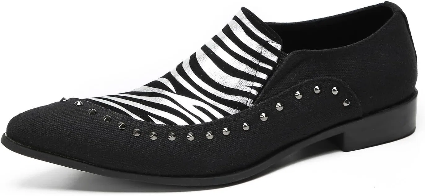 Мокасины двухцветные Santimon Loafers, черно-серебристый