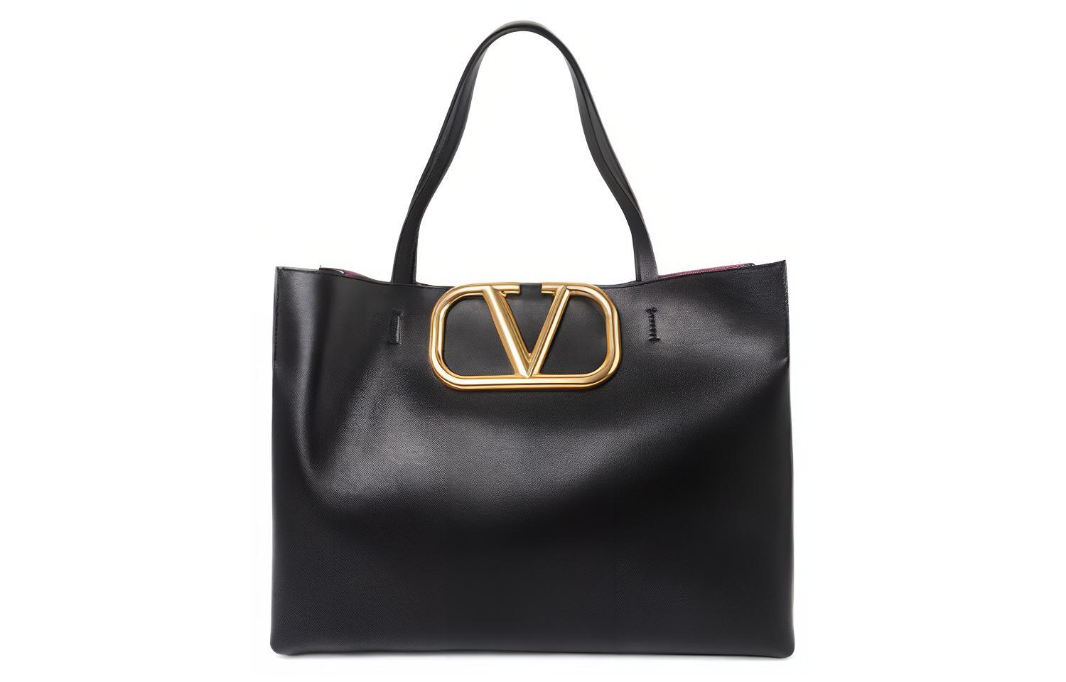 

Valentino Женская сумка-тоут, сумка для покупок, сумка через плечо, дамская сумочка из телячьей кожи, черная