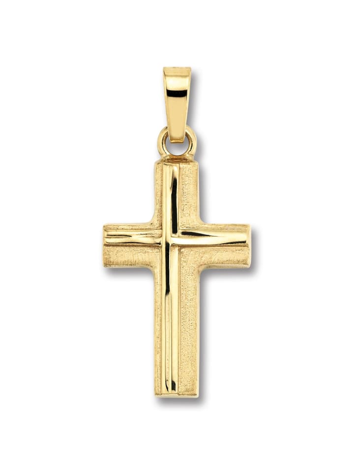 

ONE ELEMENT Подвеска в виде креста из желтого золота 333 пробы
