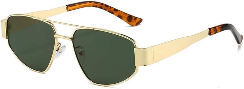 

Модные солнцезащитные очки «кошачий глаз», стильные металлические солнцезащитные очки в маленькой оправе, для путешествий, в уличном стиле, с защитой от ультрафиолета UV400 UJNHGQ, Gold Green