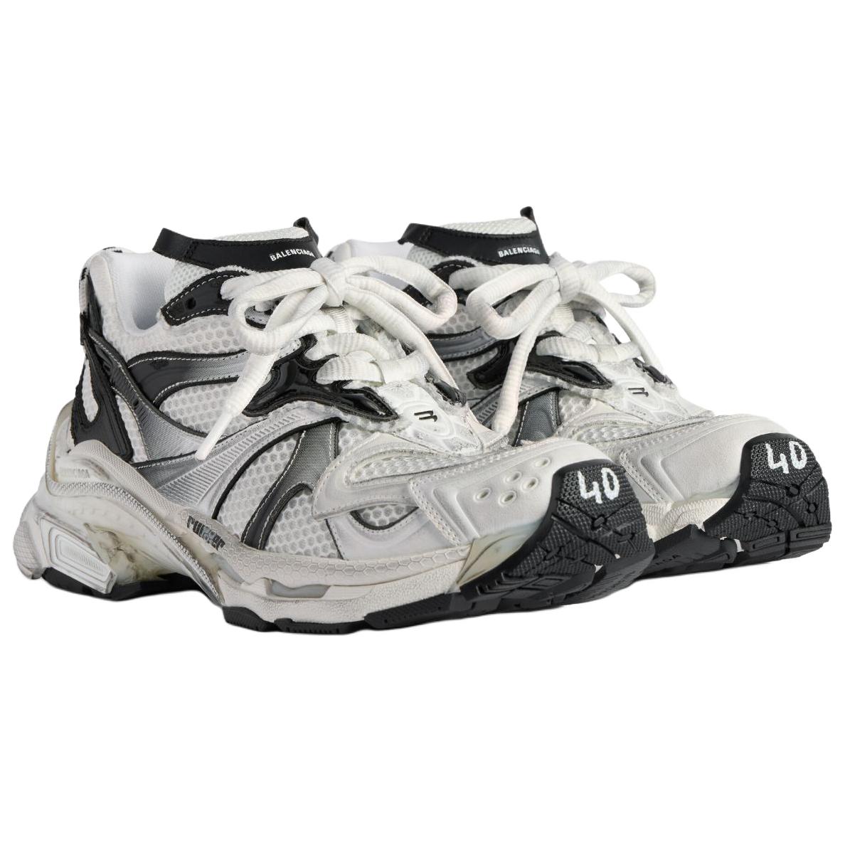 Кроссовки Runner20 Gradient Lines Low top Chunky мужские белые Balenciaga — фото 4