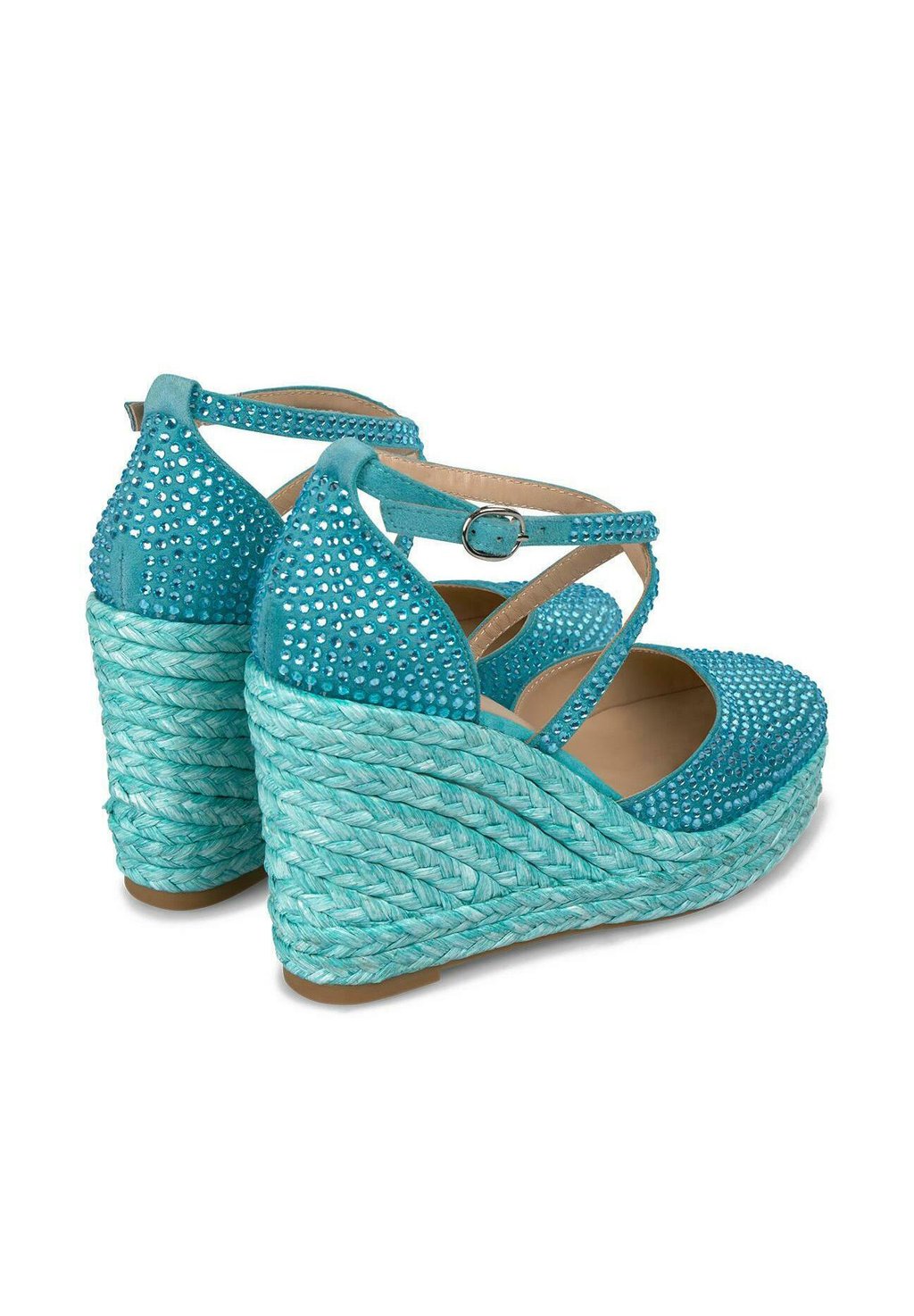 Босоножки на платформе CON PUNTERA REDONDEADA Y CIERRE CON HEBILLA - High heels Alma en Pena, бирюзовый — фото 4