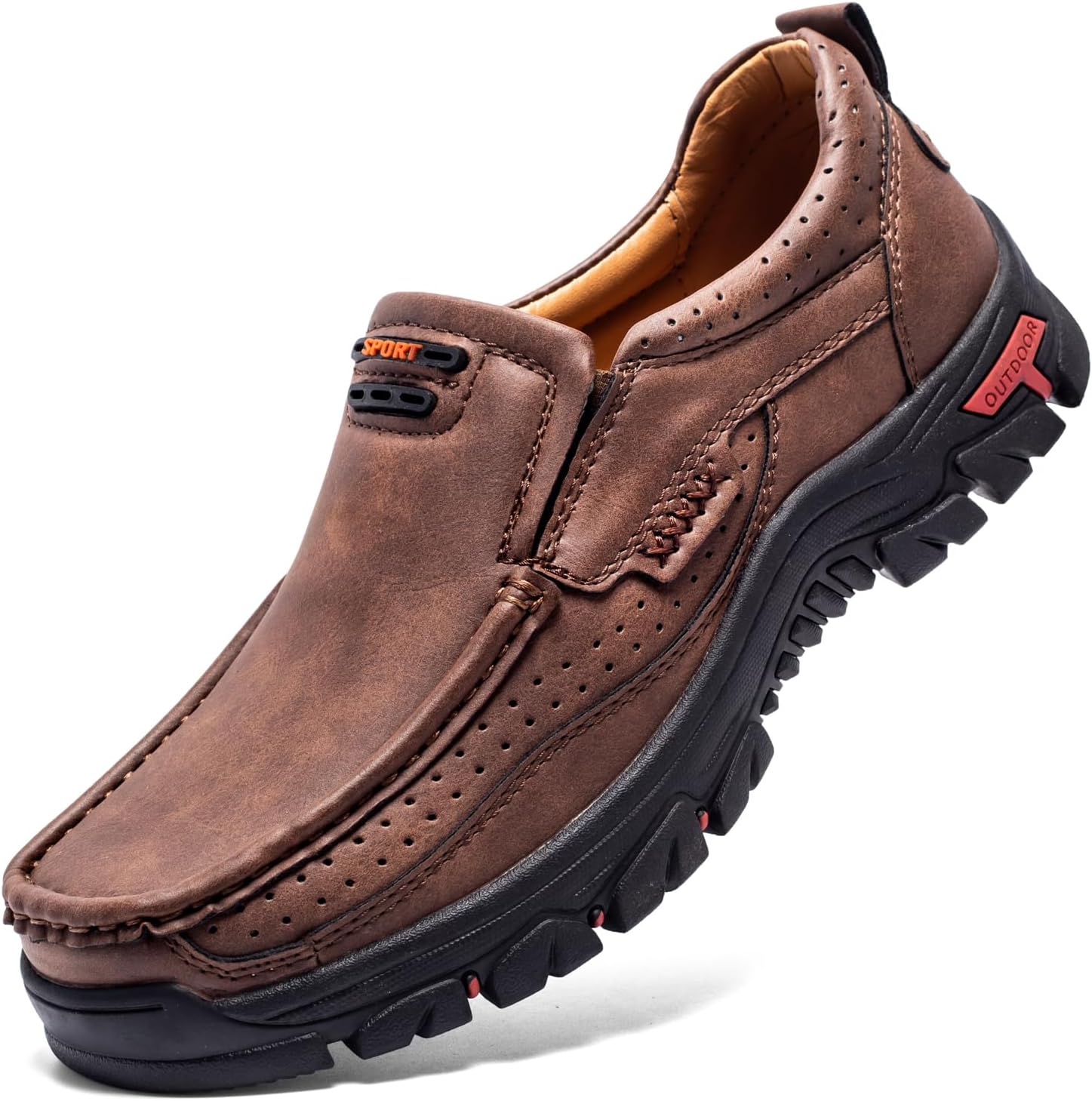 

Мужские модные лоферы FLYLAND Basic 1.0, винтажные классические кожаные ботильоны ручной работы, ботинки-чукка, повседневная обувь для работы и офиса, обувь для вождения, коричневый