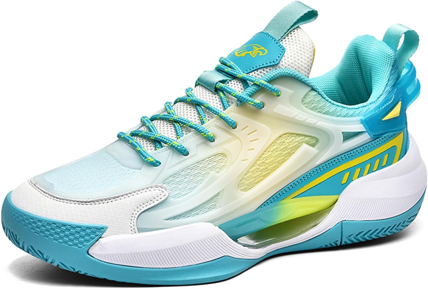 

Мужские спортивные кроссовки с сеткой, дышащие, с круглым носком, на шнуровке, модные, с толстой подошвой, амортизирующие, легкие и удобные, для баскетбола, подходят для кампуса и бега Qaoterod, желтый