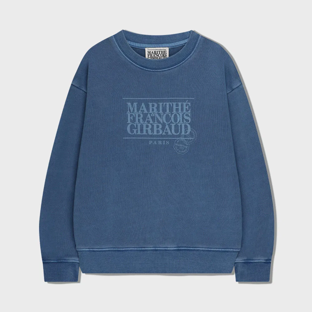 Детский свитшот с эффектом окрашивания Stone Blue от Marithé Kids — фото 2