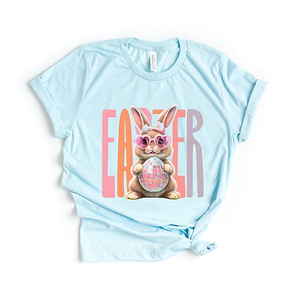 

Футболка с принтом Easter bunny disco ball Simply Sage Market, Ice Blue