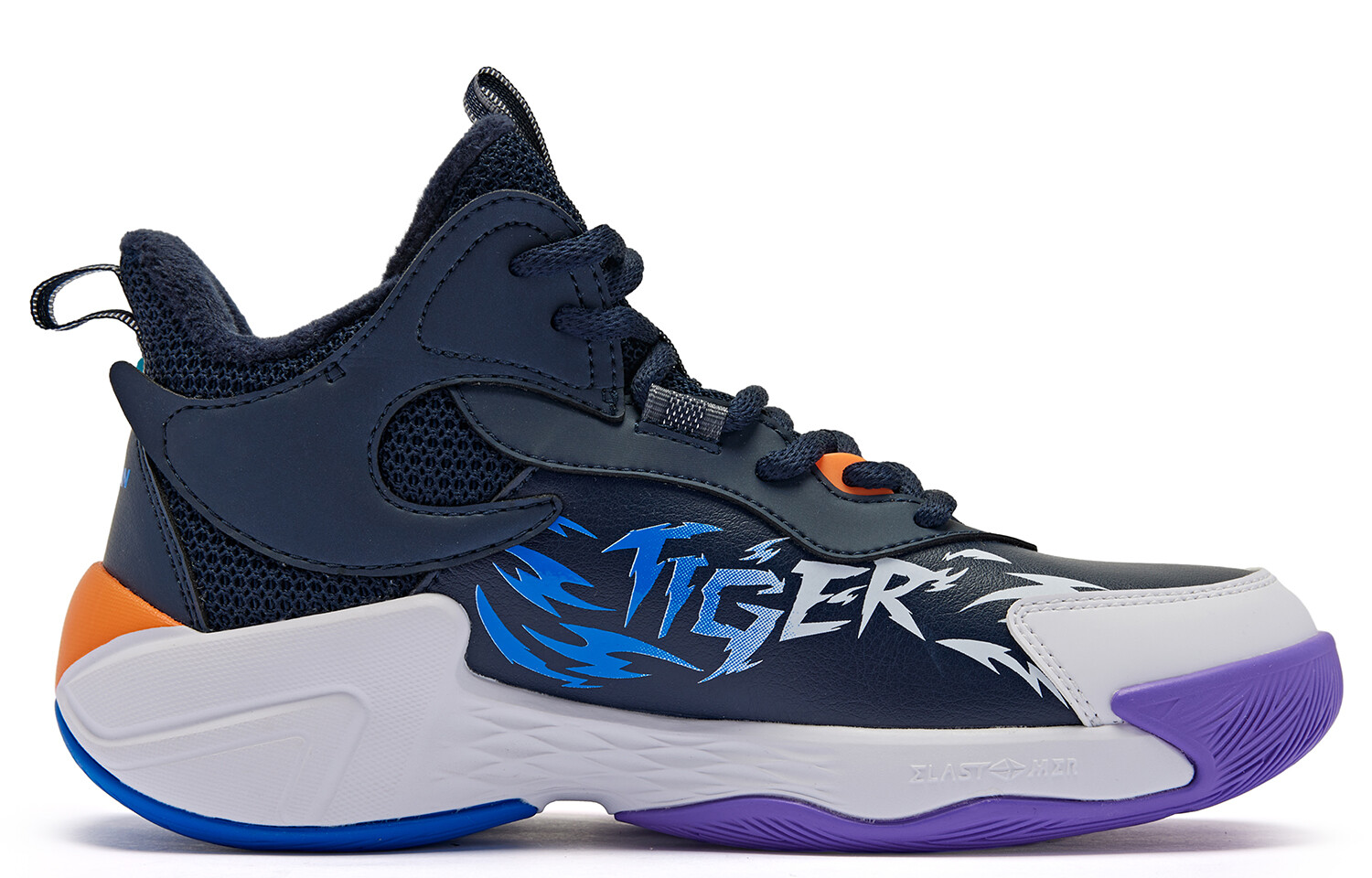 Детские баскетбольные кроссовки GS High-top Blue Qiaodan, синий — фото 2