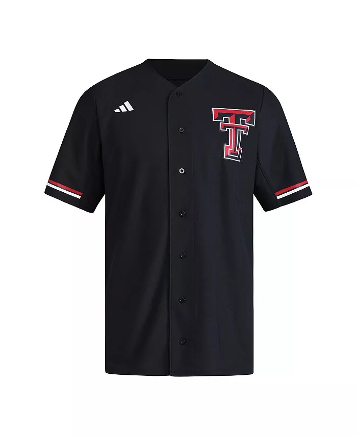 Мужская бейсбольная реплика футболки Texas Tech Red Raiders черного цвета adidas — фото 2