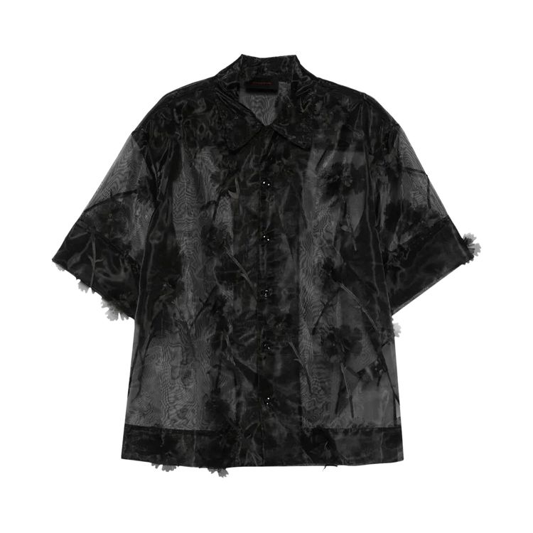 

Рубашка Simone Rocha Sheer Boxy Shirt 'Black', черный